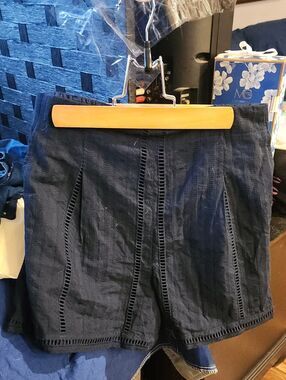 Gentle Fawn Navy Eyelet-Trim Shorts